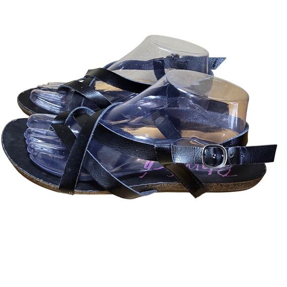Blowfish Malibu Black Strap Thong Cork and Rubber Sole Sandals Women’s Size 9 - Picture 3 of 8